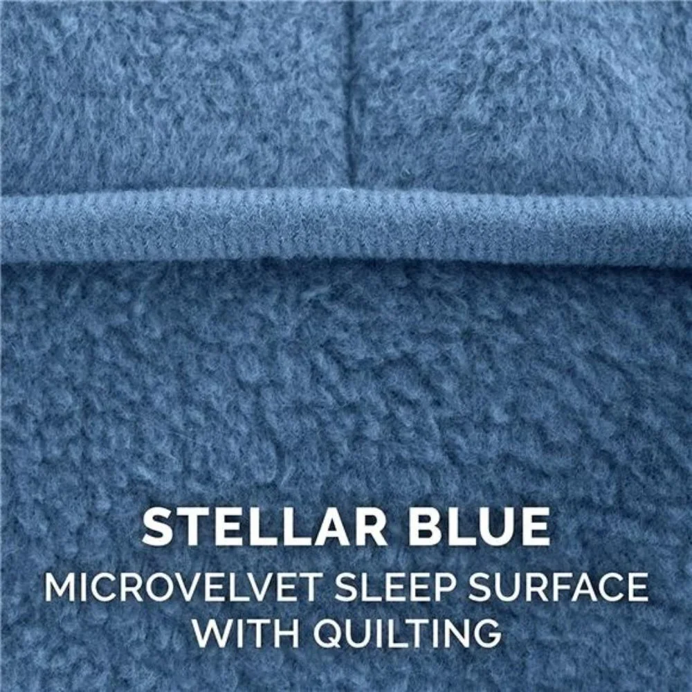 Microvelvet Luxe Lounger Supportive Orthopedic Foam Dog Bed - Stellar Blue